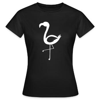 Flamingo simpel weiss - Frauen T-Shirt - Schwarz - Vorne - AI Model Female 172 dark (172cm)