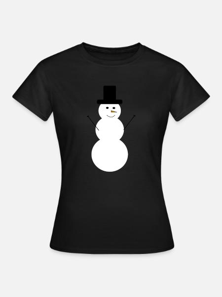 Schneemann - Frauen T-Shirt - Schwarz