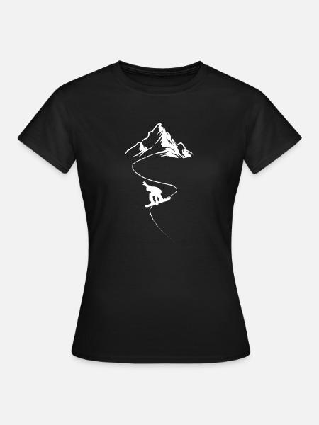 Snowboarder Sports d’hiver Neige - T-shirt Femme - noir