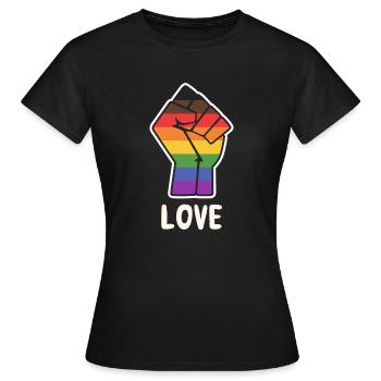 Love Alternative Pride Fist Design pour l’égalité - T-shirt Femme - noir - Devant - AI Model Female 172 dark (172cm)