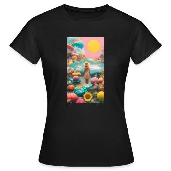Fille au pays des merveilles - T-shirt Femme - noir - Devant - AI Model Female 172 dark (172cm)