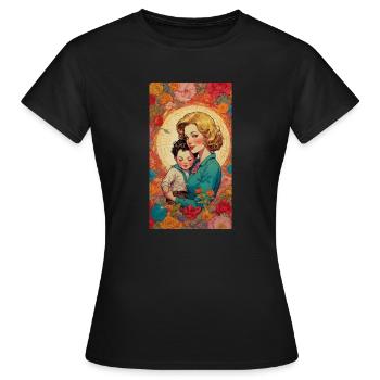 Mother and Child Retro 50s - Women's T-Shirt - black - Front - AI Model Female 172 dark (172cm)