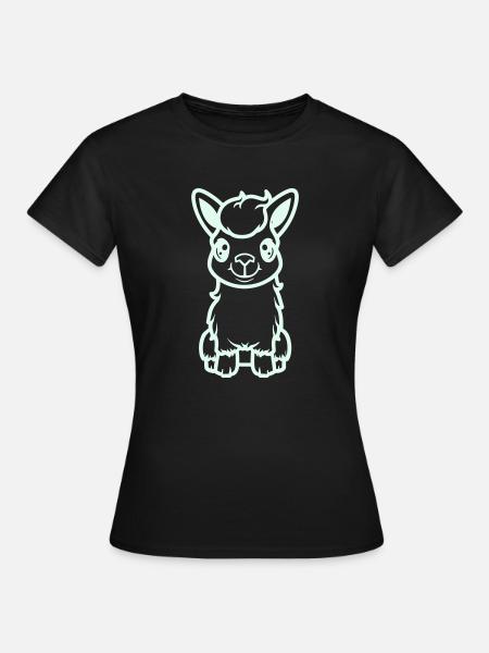 lama al paka comic - Frauen T-Shirt - Schwarz