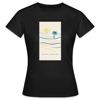 Salty hair, Sandy Hair - Frauen T-Shirt - Schwarz - Vorne - AI Model Female 172 dark (172cm)