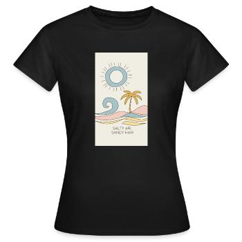 Salty hair, Sandy Hair - Frauen T-Shirt - Schwarz - Vorne - AI Model Female 172 dark (172cm)
