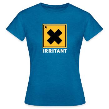 SIGNAL D'AVERTISSEMENT IRRITANT - T-shirt Femme - bleu saphir antique chiné - Devant - AI Model Female 172 dark (172cm)
