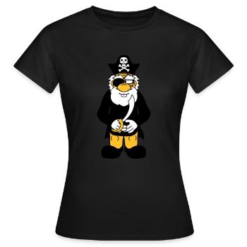 pirat kapitaen matrose seeraeuber saebel meere - Frauen T-Shirt - Schwarz - Vorne - AI Model Female 172 dark (172cm)