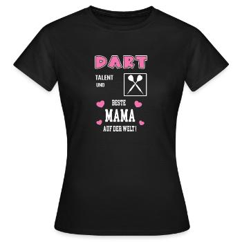 Dart Beste Mama Mutter Muttertag Geburtstag Darts - Frauen T-Shirt - Schwarz - Vorne - AI Model Female 172 dark (172cm)