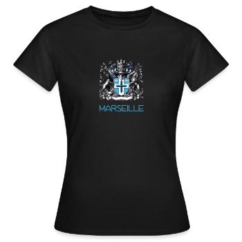 Marseille - Frauen T-Shirt - Schwarz - Vorne - AI Model Female 172 dark (172cm)