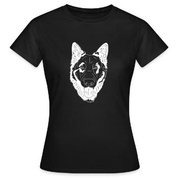 Altdeutscher Schäferhund - Frauen T-Shirt - Schwarz - Vorne - AI Model Female 172 dark (172cm)