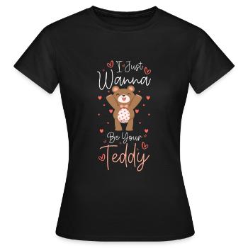 Bär Baby Familie Stofftier - Frauen T-Shirt - Schwarz - Vorne - AI Model Female 172 dark (172cm)