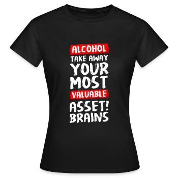 Retrait de la bière ivre fin - T-shirt Femme - noir - Devant - AI Model Female 172 dark (172cm)