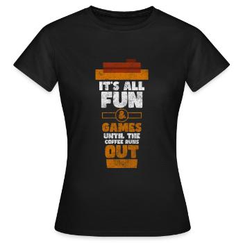 Morgenmuffel Frühstück Cappuccino Energie - Frauen T-Shirt - Schwarz - Vorne - AI Model Female 172 dark (172cm)