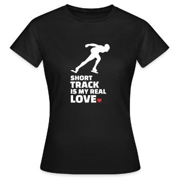 Ich Liebe Kurze Strecke Und Eislaufen - Frauen T-Shirt - Schwarz - Vorne - AI Model Female 172 dark (172cm)