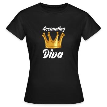 Accounting Diva - Frauen T-Shirt - Schwarz - Vorne - AI Model Female 172 dark (172cm)