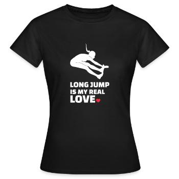 Ich Liebe Weitsprung - Frauen T-Shirt - Schwarz - Vorne - AI Model Female 172 dark (172cm)