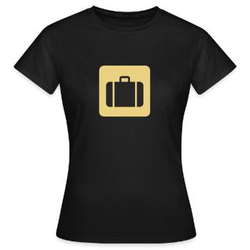 valise,voyage,aéroport,Gare ferroviaire - T-shirt Femme - noir - Devant - AI Model Female 172 dark (172cm)