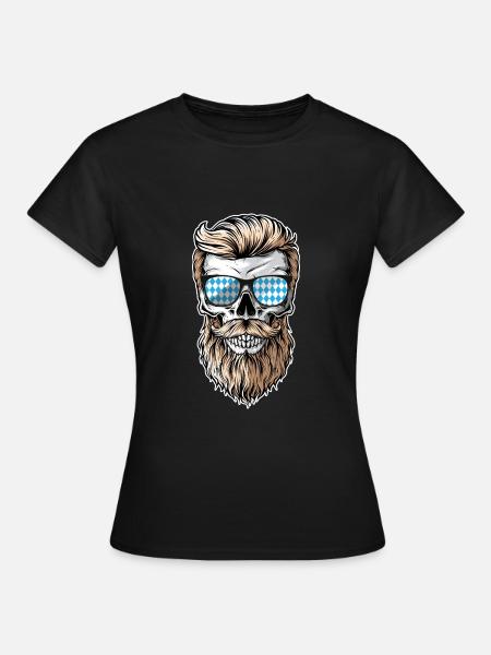 Lausbua Lausbub Lederhosen Trachten - Frauen T-Shirt - Schwarz