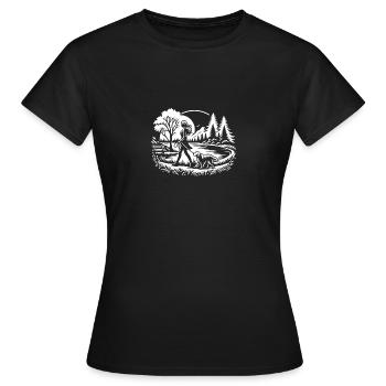 Gemeinsam Unterwegs - Frauen T-Shirt - Schwarz - Vorne - AI Model Female 172 dark (172cm)