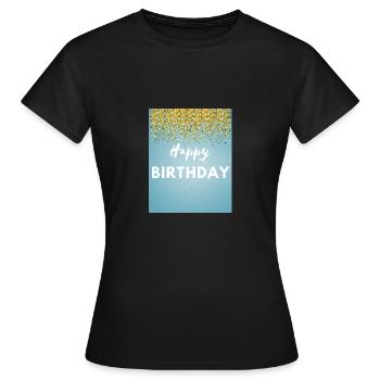 Bon anniversaire - T-shirt Femme - noir - Devant - AI Model Female 172 dark (172cm)