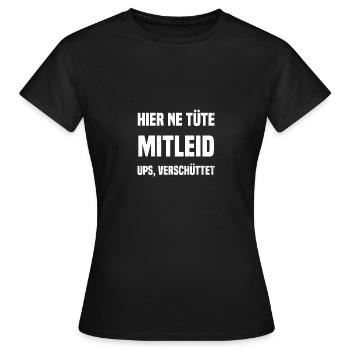 Ici un sac de pitié oups, renversé - T-shirt Femme - noir - Devant - AI Model Female 172 dark (172cm)