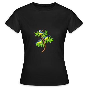 Mésanges - T-shirt Femme - noir - Devant - AI Model Female 172 dark (172cm)