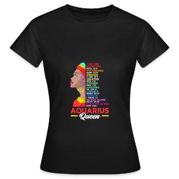 Sternzeichen Wassermann - Frauen T-Shirt - Schwarz - Vorne - AI Model Female 172 dark (172cm)