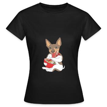 Rat Terrier - Frauen T-Shirt - Schwarz - Vorne - AI Model Female 172 dark (172cm)