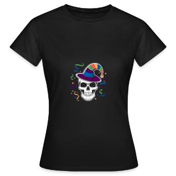 Drôle de carnaval Carnaval Crâne Helau - T-shirt Femme - noir - Devant - AI Model Female 172 dark (172cm)