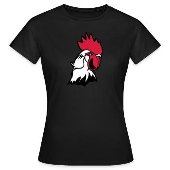 tete coq poulet bascour roi - T-shirt Femme - noir - Devant - AI Model Female 172 dark (172cm)