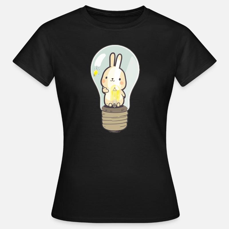 rabbit in light bulb - Women's T-Shirt - black