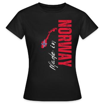 Made in Norway, ich liebe Norwegen - Frauen T-Shirt - Schwarz - Vorne - AI Model Female 172 dark (172cm)
