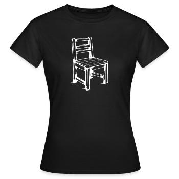 Stuhl Holz Hand gezeichnet - Frauen T-Shirt - Schwarz - Vorne - AI Model Female 172 dark (172cm)