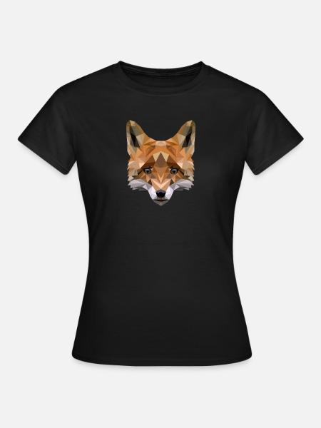 Polygon Fuchs - Frauen T-Shirt - Schwarz