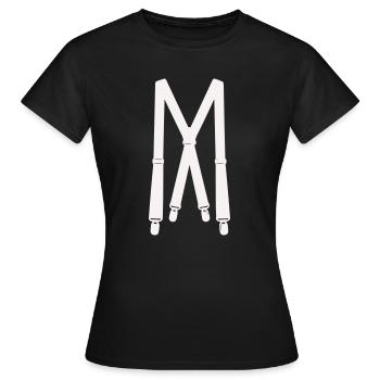 Illustration des bretelles blanches - T-shirt Femme - noir - Devant - AI Model Female 172 dark (172cm)