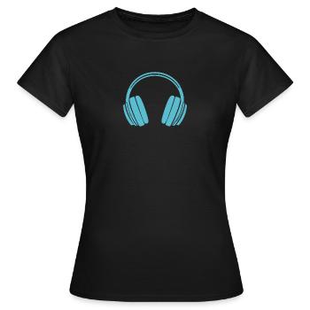 Kopfhörer, Musiker, Musikfan - Frauen T-Shirt - Schwarz - Vorne - AI Model Female 172 dark (172cm)