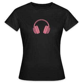 Musikfan, Clubbing, DJ Geschenk, Kopfhörer - Frauen T-Shirt - Schwarz - Vorne - AI Model Female 172 dark (172cm)
