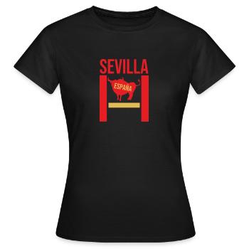 Sevilla Stierkampf Souvenir - Frauen T-Shirt - Schwarz - Vorne - AI Model Female 172 dark (172cm)