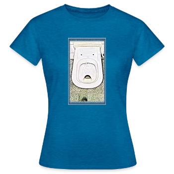 Quiet place - Women's T-Shirt - antique blue sapphire heather - Front - AI Model Female 172 dark (172cm)