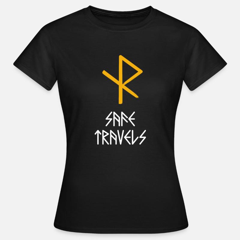 Runa vichinga dei viaggi sicuri - Dame-T-shirt - sort