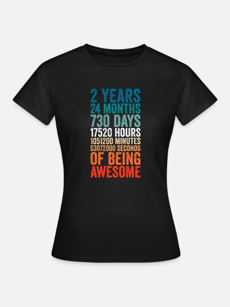 2nd anniversary gift, kids birthday gift, wedding - Dame-T-shirt - sort