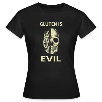 Glutenunverträglichkeit Gluten Ist Evil Zöliakie - Frauen T-Shirt - Schwarz - Vorne - AI Model Female 172 dark (172cm)