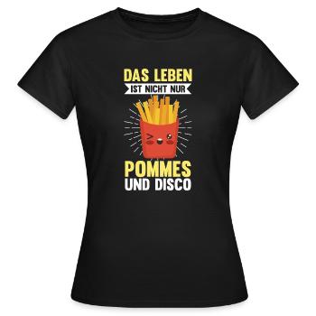 Disco Pommes - Frauen T-Shirt - Schwarz - Vorne - AI Model Female 172 dark (172cm)