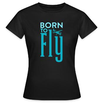 Né pour pilote d’aviation - T-shirt Femme - noir - Devant - AI Model Female 172 dark (172cm)