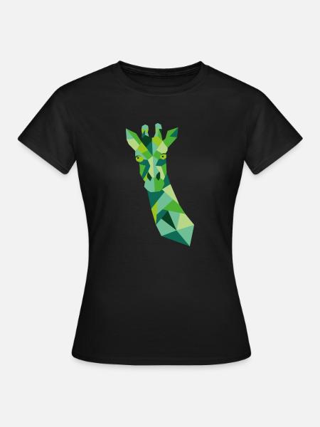 GIRAFFE GRÜN - Frauen T-Shirt - Schwarz