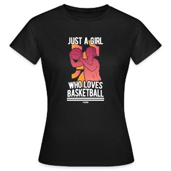 Juste une fille qui aime le basket-ball - T-shirt Femme - noir - Devant - AI Model Female 172 dark (172cm)