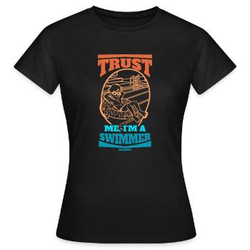 Natation Sauveteur Cours de natation Piscine extérieure Cadeau - T-shirt Femme - noir - Devant - AI Model Female 172 dark (172cm)