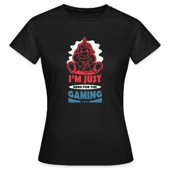 Gaming - Frauen T-Shirt - Schwarz - Vorne - AI Model Female 172 dark (172cm)