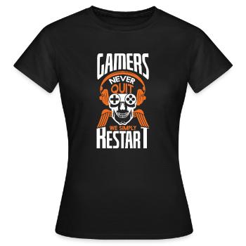 Never Quit We Simply Restart - Women's T-Shirt - black - Front - AI Model Female 172 dark (172cm)