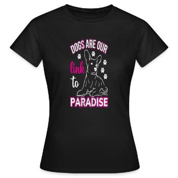 Les chiens sont notre lien avec le Paradis - T-shirt Femme - noir - Devant - AI Model Female 172 dark (172cm)